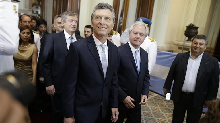 Macri al entrar al Congreso para la jura. Foto: La Nación. 