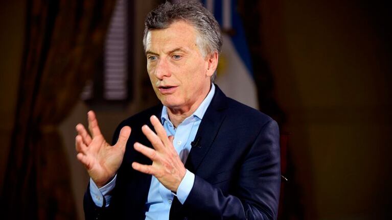 Macri brindó la entrevista desde la Casa Rosada.