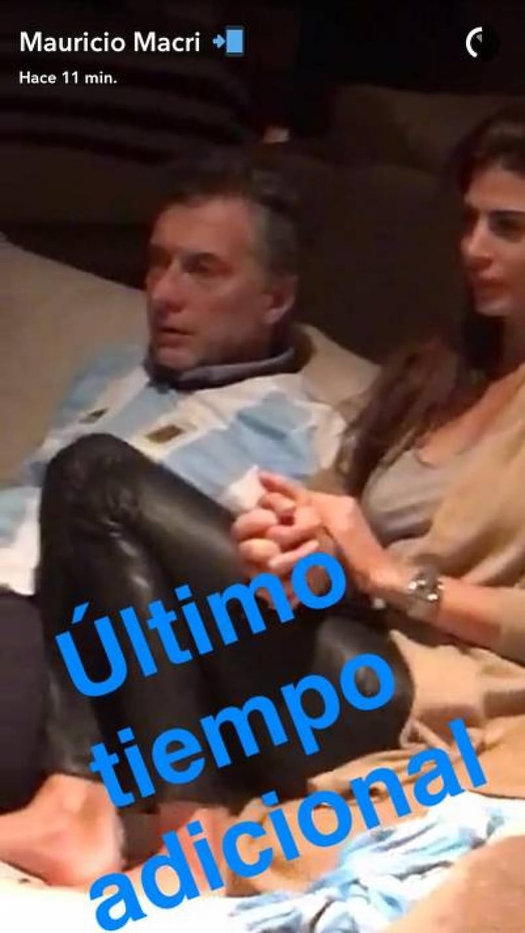 Macri compartió en Snapchat los nervios de la final 