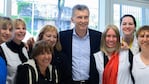 Macri junto a docentes, en una imagen de archivo.