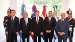 Macri, junto con Piñera, Domínguez, Abdo Benítez y Tabaré Vázquez. / Foto: Twitter