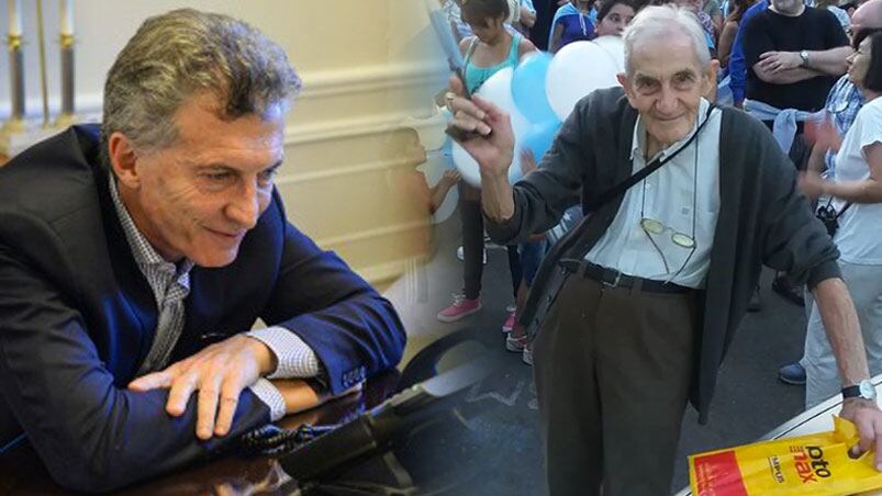 Macri llamó por teléfono al abuelo que conmovió a las redes.