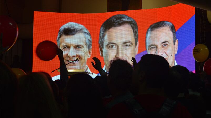 Macri, Mestre y Lábaque, las caras de la victoria. Foto: Lucio Casalla.