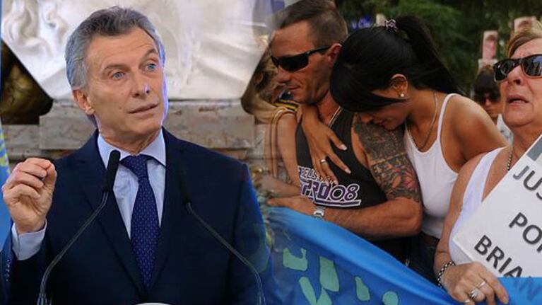 Macri recibió a los padres de Brian Aguinaco en Olivos.