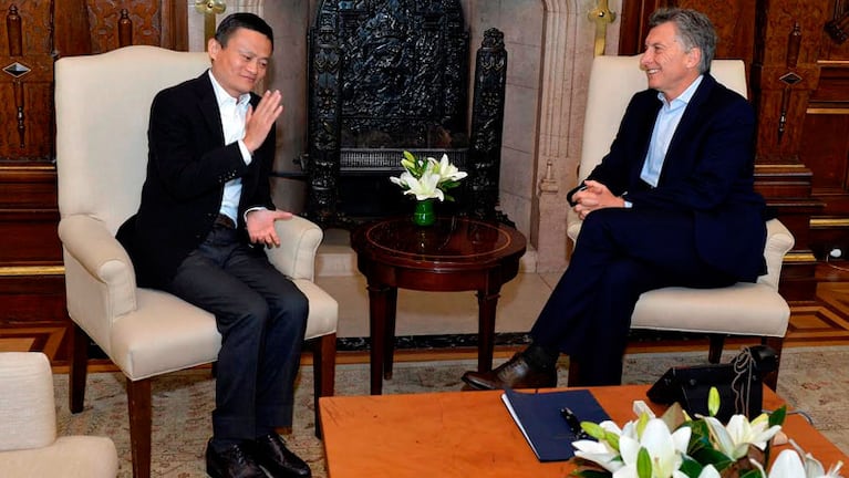 Macri recibió al millonario chino Jack Ma en Casa Rosada.