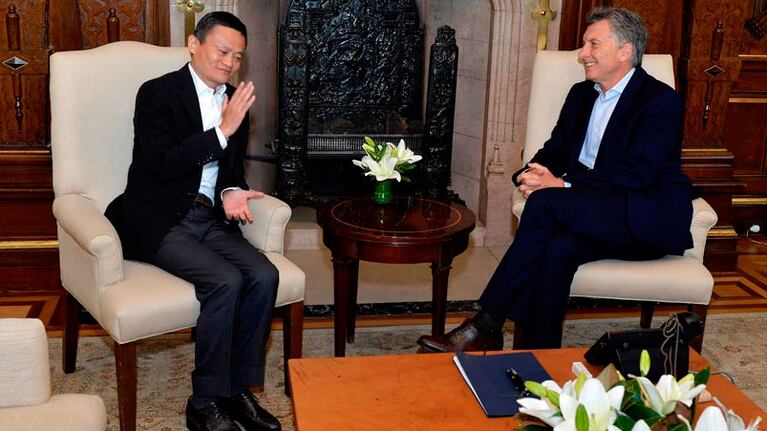 Macri recibió al millonario chino Jack Ma en Casa Rosada.