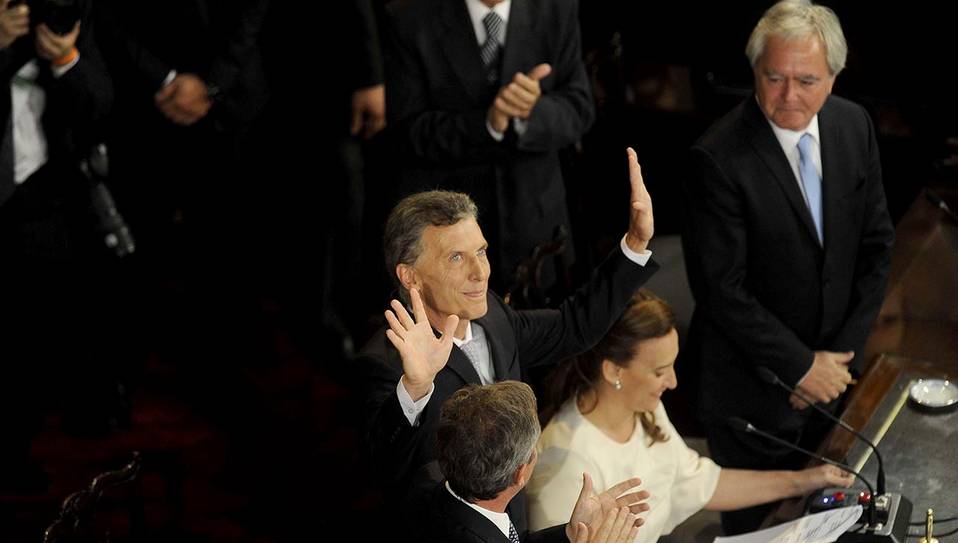 Macri saluda ante la Asamblea Legislativa. Foto: Clarín.