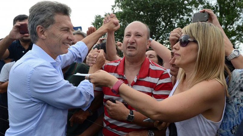 Macri, saludado por los ruralistas en Pergamino. 