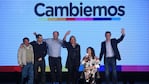 Macri, Sanz y Carrió festejaron la cantidad de votos de Cambiemos. Foto: Clarín.