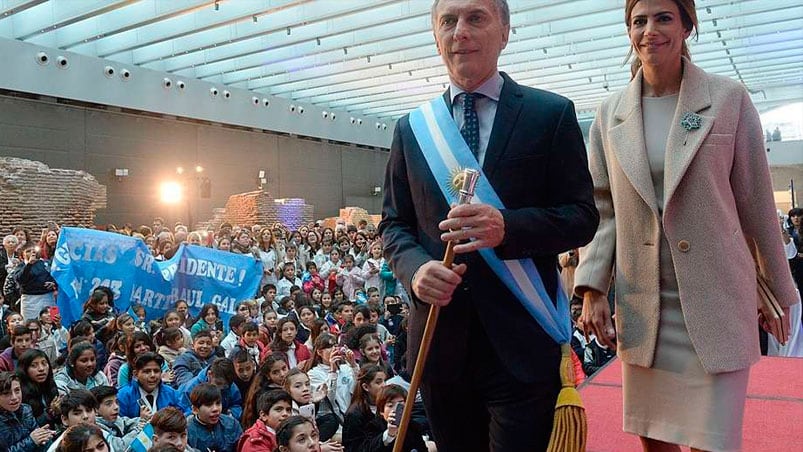 Macri y Juliana Awada, en el Museo del Bicentenario de Casa Rosada.