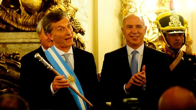 Macri y Lorenzetti, durante la asunción presidencial.