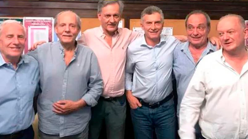 Macri y su equipo de bridge.