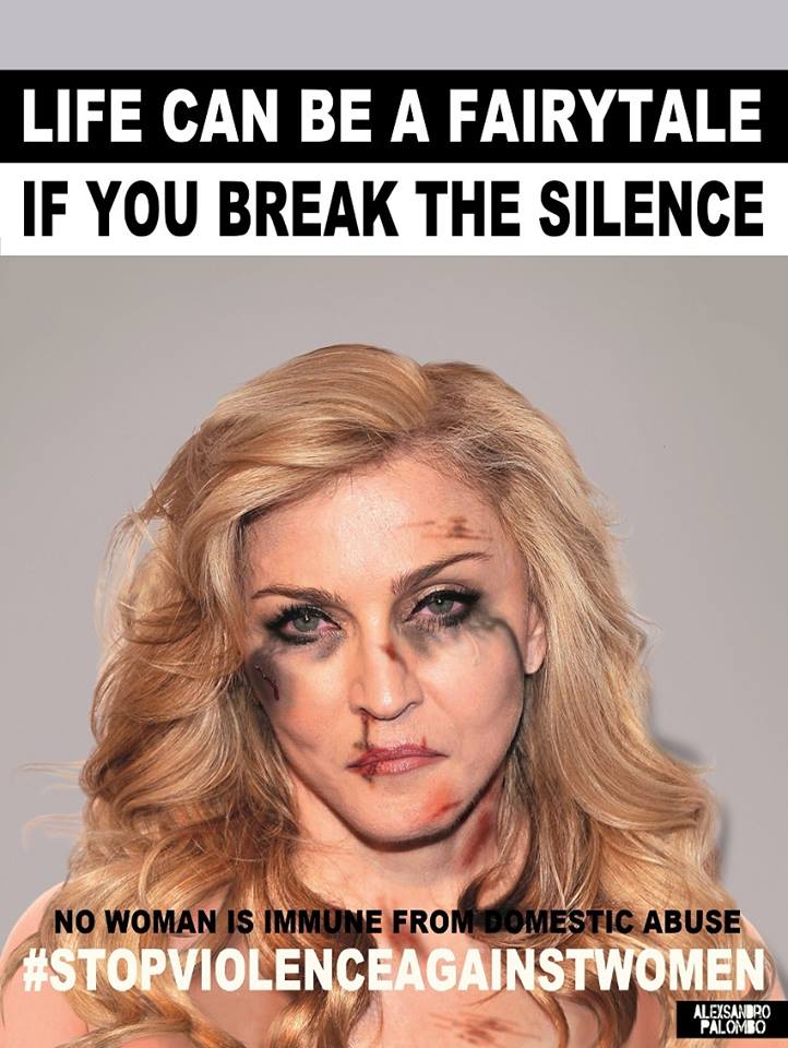 Madonna. Romper con el silencio. “Basta de violencia” dice la campaña. 