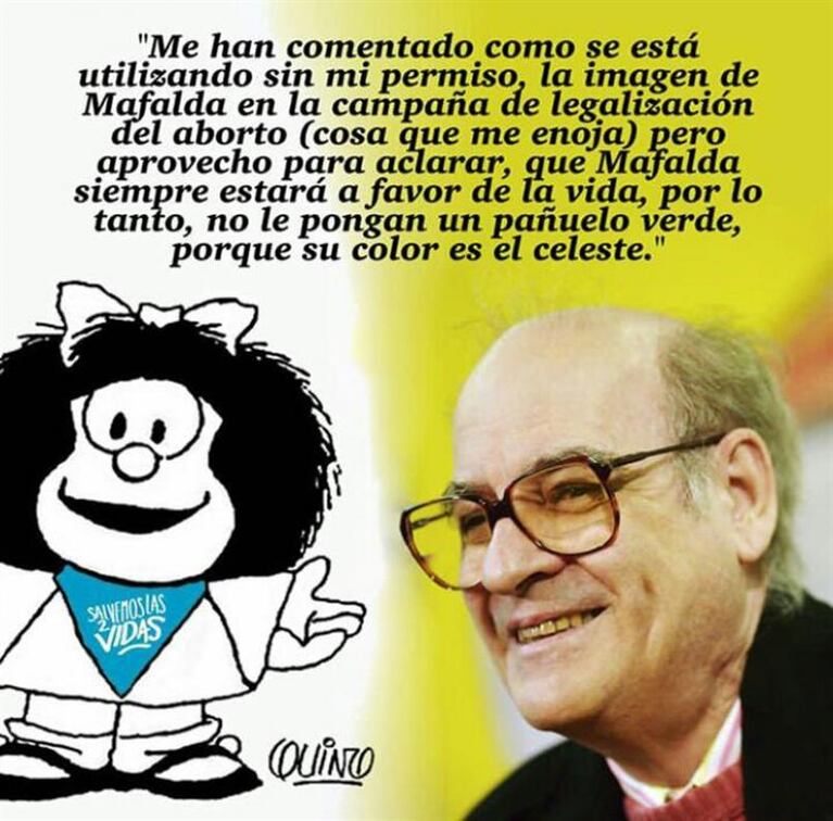 Mafalda, envuelta en una polémica por la legalización del aborto