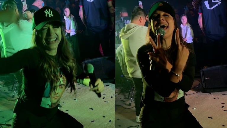 Magui Olave en su show en Barrio Ferreyra.