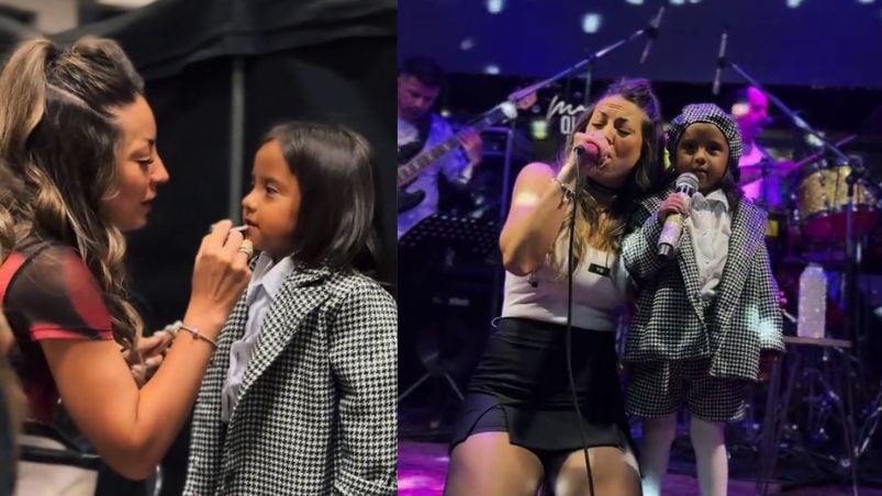 Magui Olave invitó a una pequeña fanática al escenario y cantaron juntas “Pasan las horas”