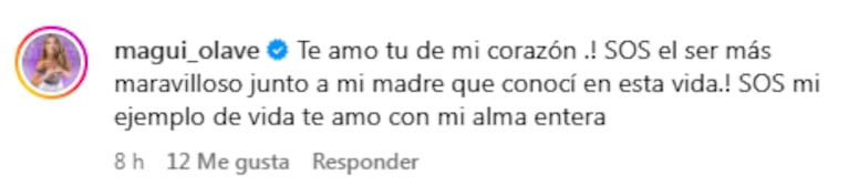 Magui Olave respondió al saludo de Betty Olave por su cumpleaños.
