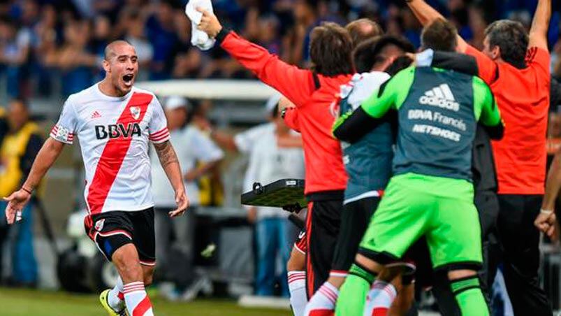 Maidana grita el segundo gol de River con el alma.