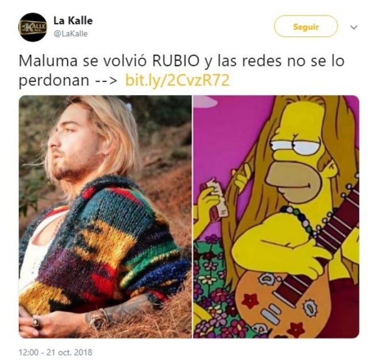 Maluma se cambió de look y los memes no tardaron en llegar