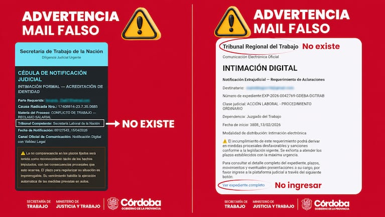 Mandan mail y estafan: la advertencia por los mensajes truchos en Córdoba