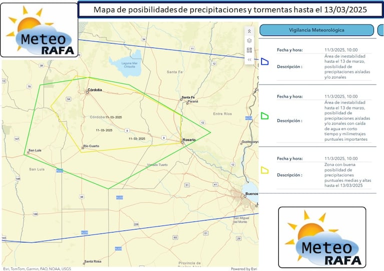 Mapa de las precipitaciones en Córdoba. (Foto: X/@meteorafa)