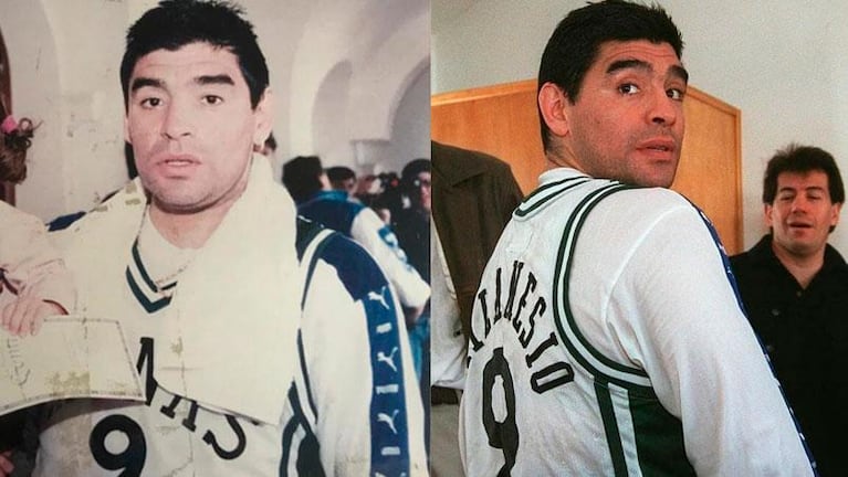 Maradona con la camiseta de clubes cordobeses