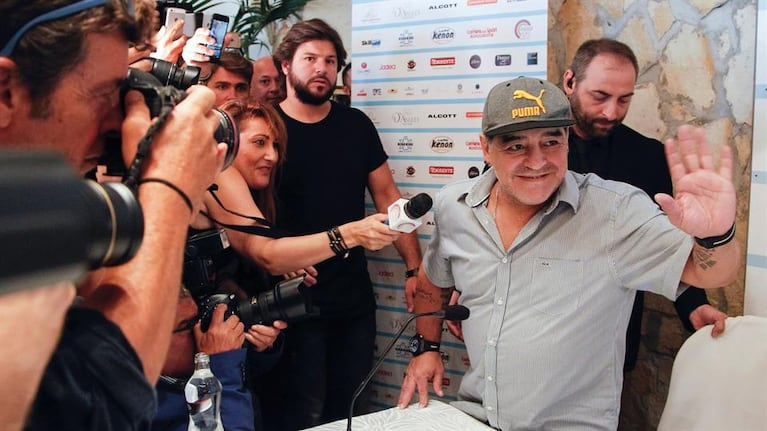 Maradona durante su última visita a Nápoles.