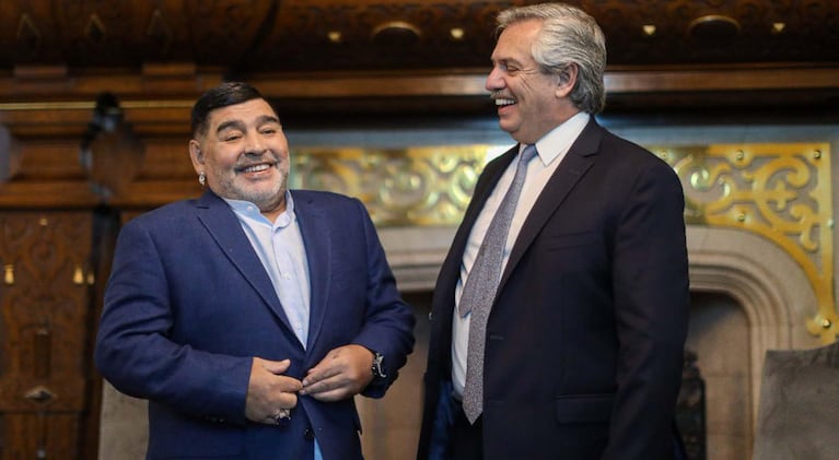 Maradona y Alberto Fernández.