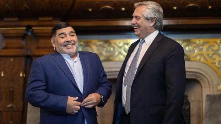 Maradona y Alberto Fernández.