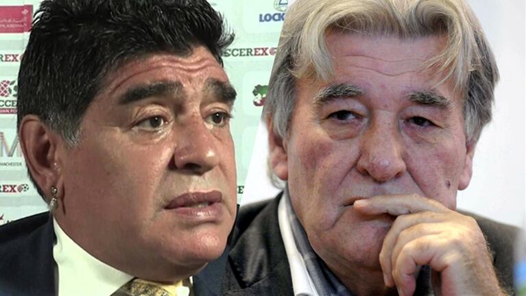Maradona y Armando Pérez, en veredas opuestas.