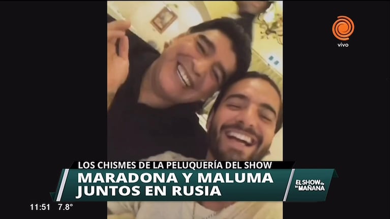 Maradona y Maluma se reunieron en Rusia