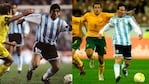 Maradona y Messi contra Australia.