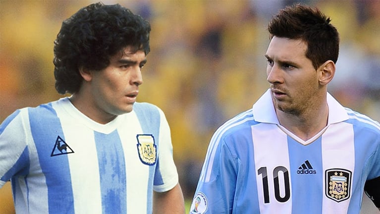 Maradona y Messi, los dos mejores futbolistas argentinos de la historia.