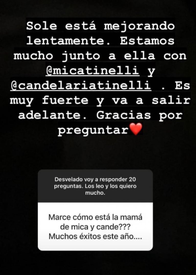 Marcelo Tinelli habló sobre la salud de la madre de sus hijas, Soledad Aquino