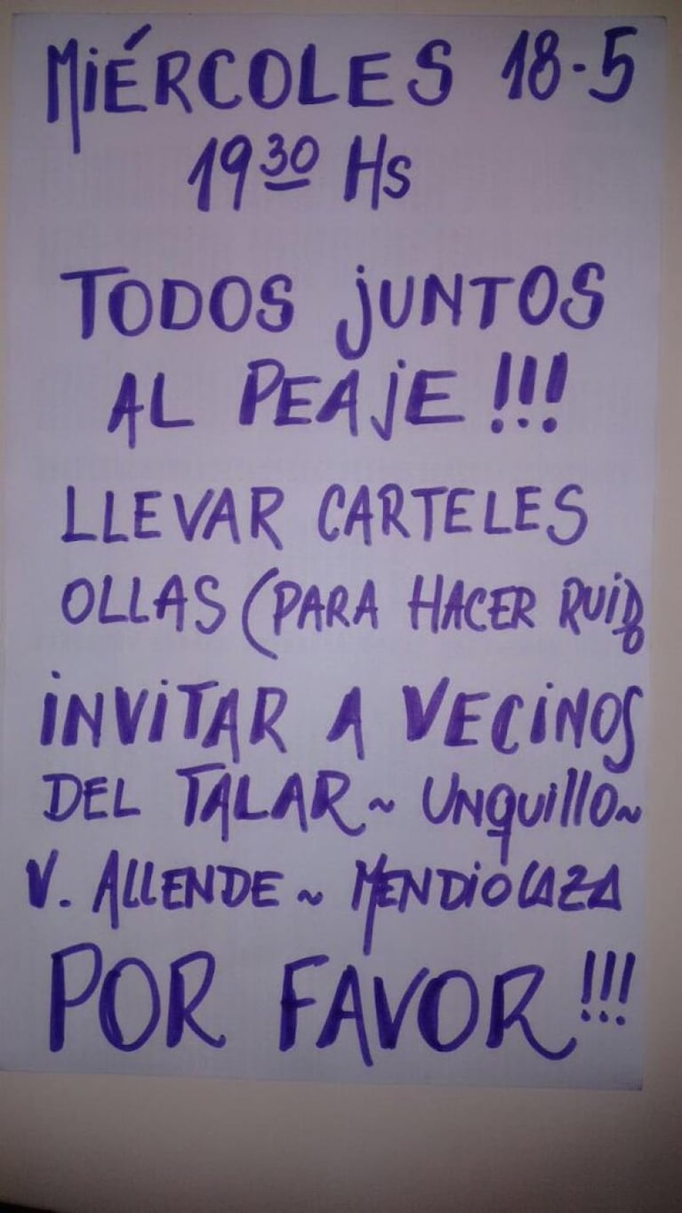 Marcha de vecinos para que vuelvan los descuentos del peaje