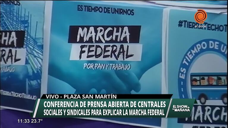 Marcha Federal: Conferencia de prensa abierta