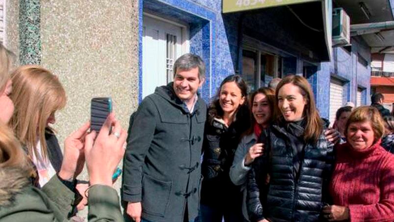 Marcos Peña, María Eugenia Vidal y Carolina Stanley en Ramos Mejía.