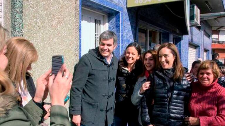 Marcos Peña, María Eugenia Vidal y Carolina Stanley en Ramos Mejía.