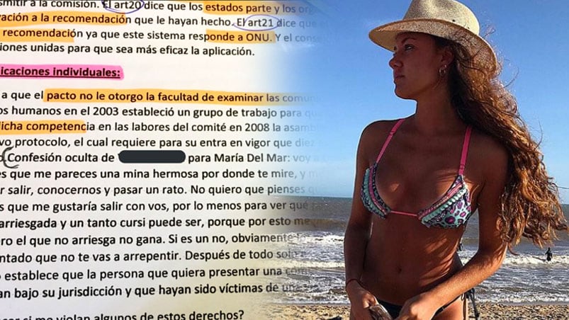 María del Mar, sorprendida por la declaración de un compañero.