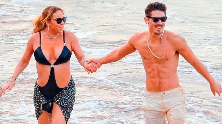 Mariah y Bryan, amor en la playa. 