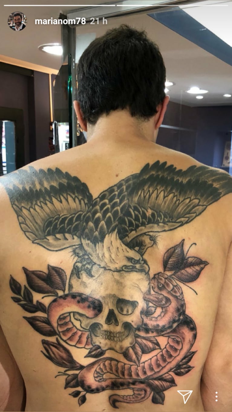 Mariano Martínez mostró su enorme tatuaje