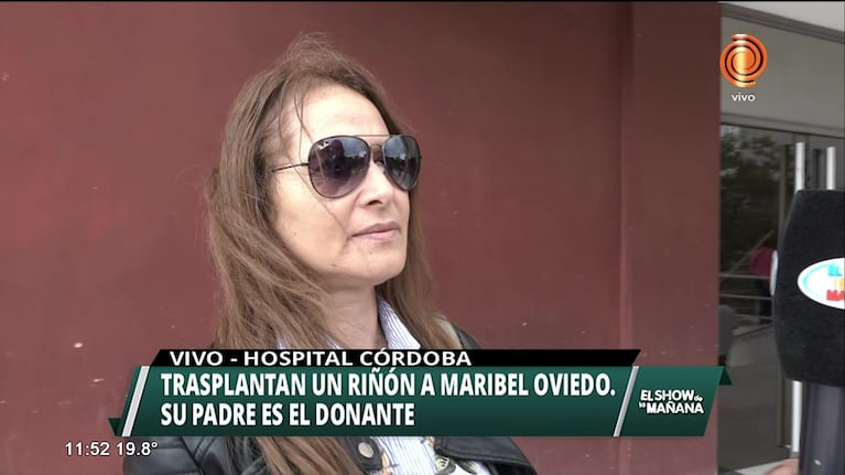 Maribel Oviedo recibirá el riñón de su padre
