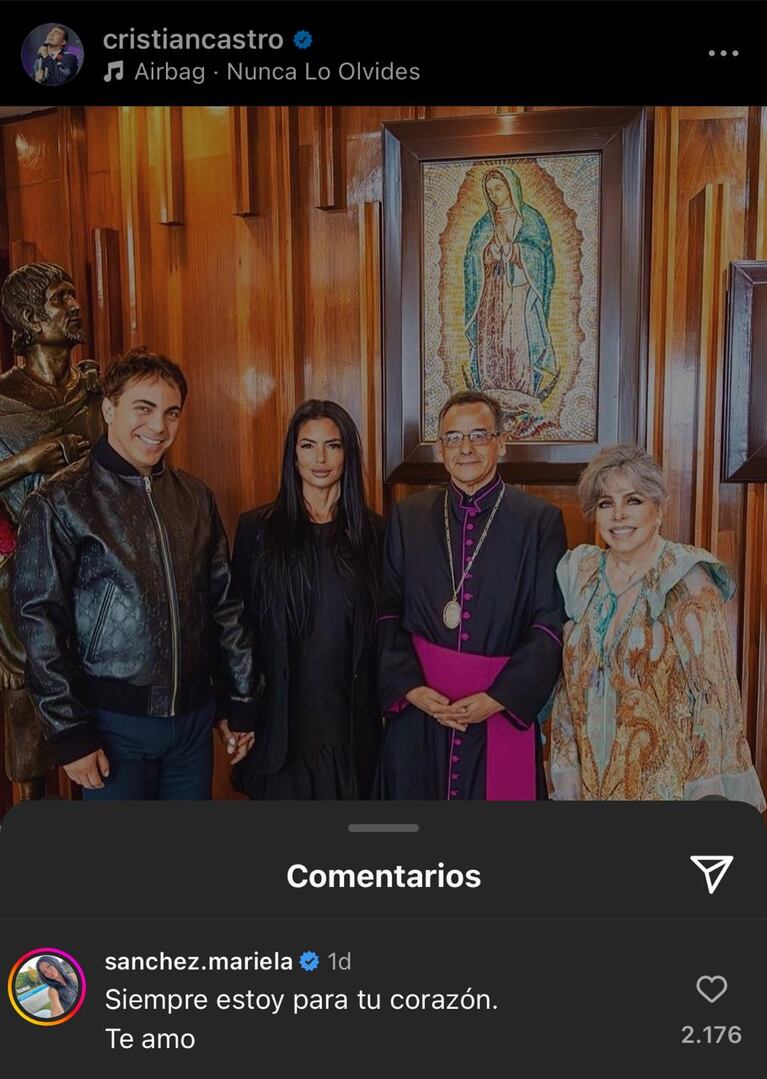 Mariela Sánchez respondió al posteo que le dedicó Cristian Castro.