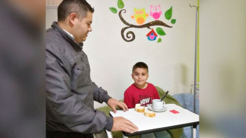 Mario y el pequeño se reencontraron tras el susto.