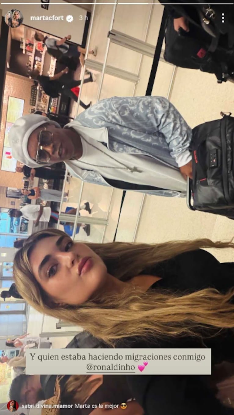 Marta Fort mostró su encuentro con Ronaldinho en las redes.