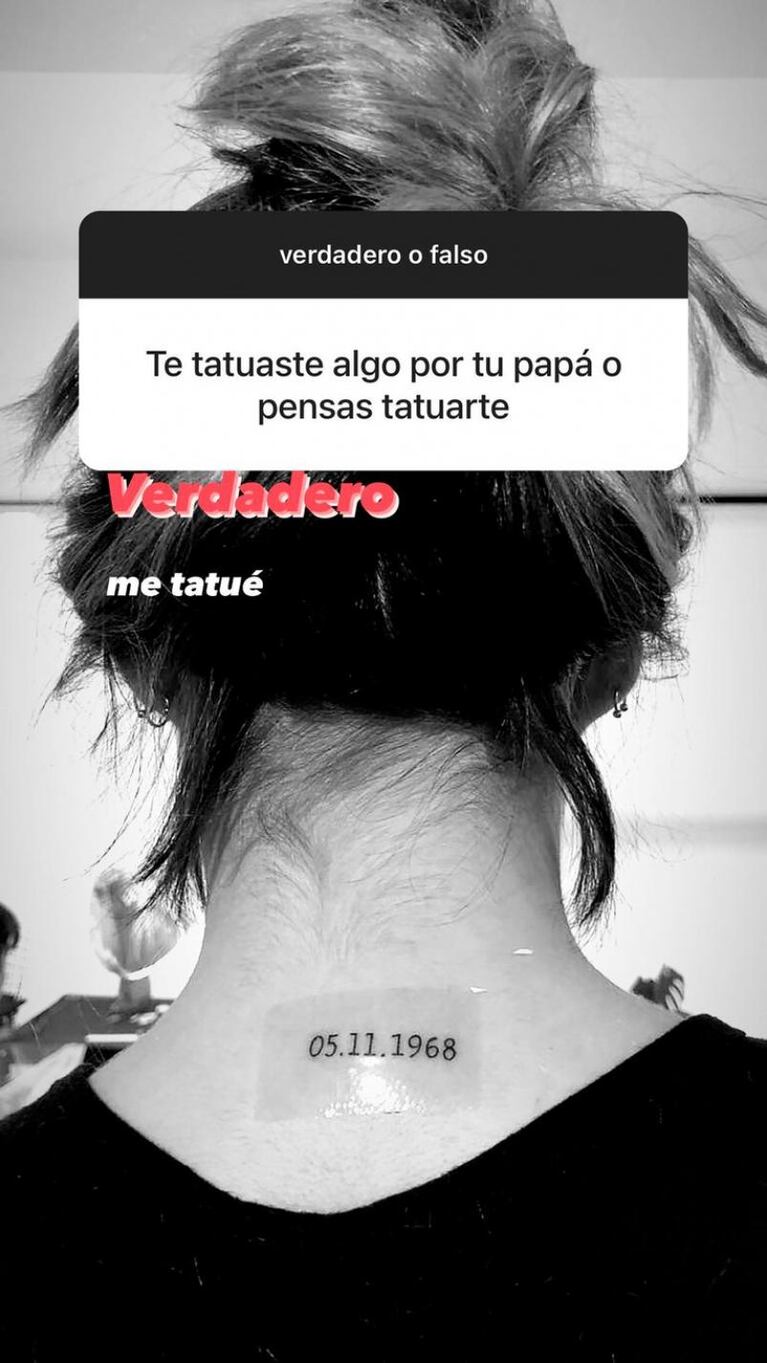 Martita Fort mostró el tatuaje que se hizo en honor a su papá