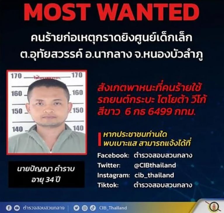 Masacre en Tailandia: el asesino estaba en la lista de los más buscados del país