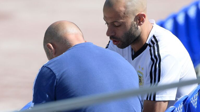 Masche, Sampaoli y un diálogo mano a mano.