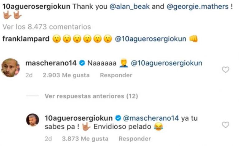 Mascherano se burló del cambio de look de Agüero... Y el Kun retrucó