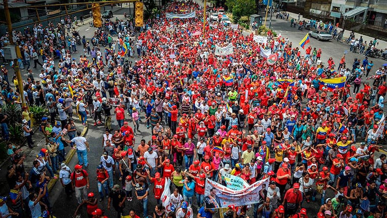 Masiva marcha opositora en Venezuela. Foto: AFP